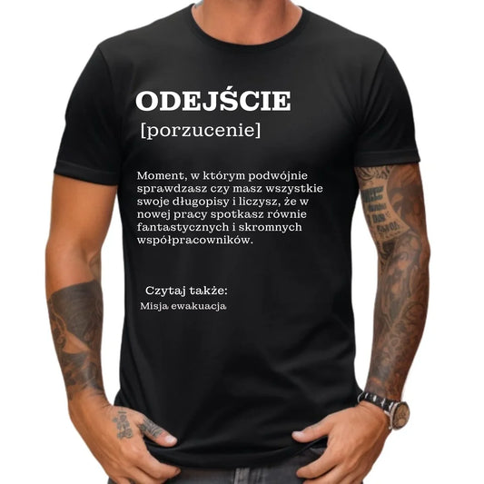 Koszulka męska dla kolegi z pracy prezent na odejście POŻEGNANIE