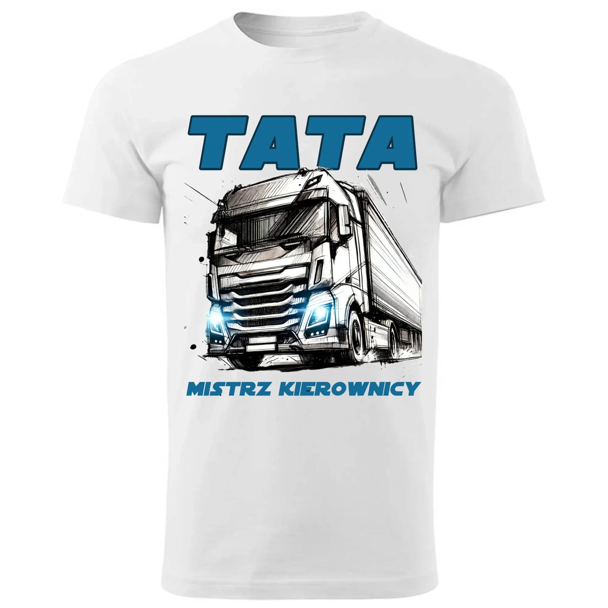 Mistrz kierownicy | Koszulka męska z nadrukiem dla taty kierowcy ciężarówki DT80 - StoryCups.pl