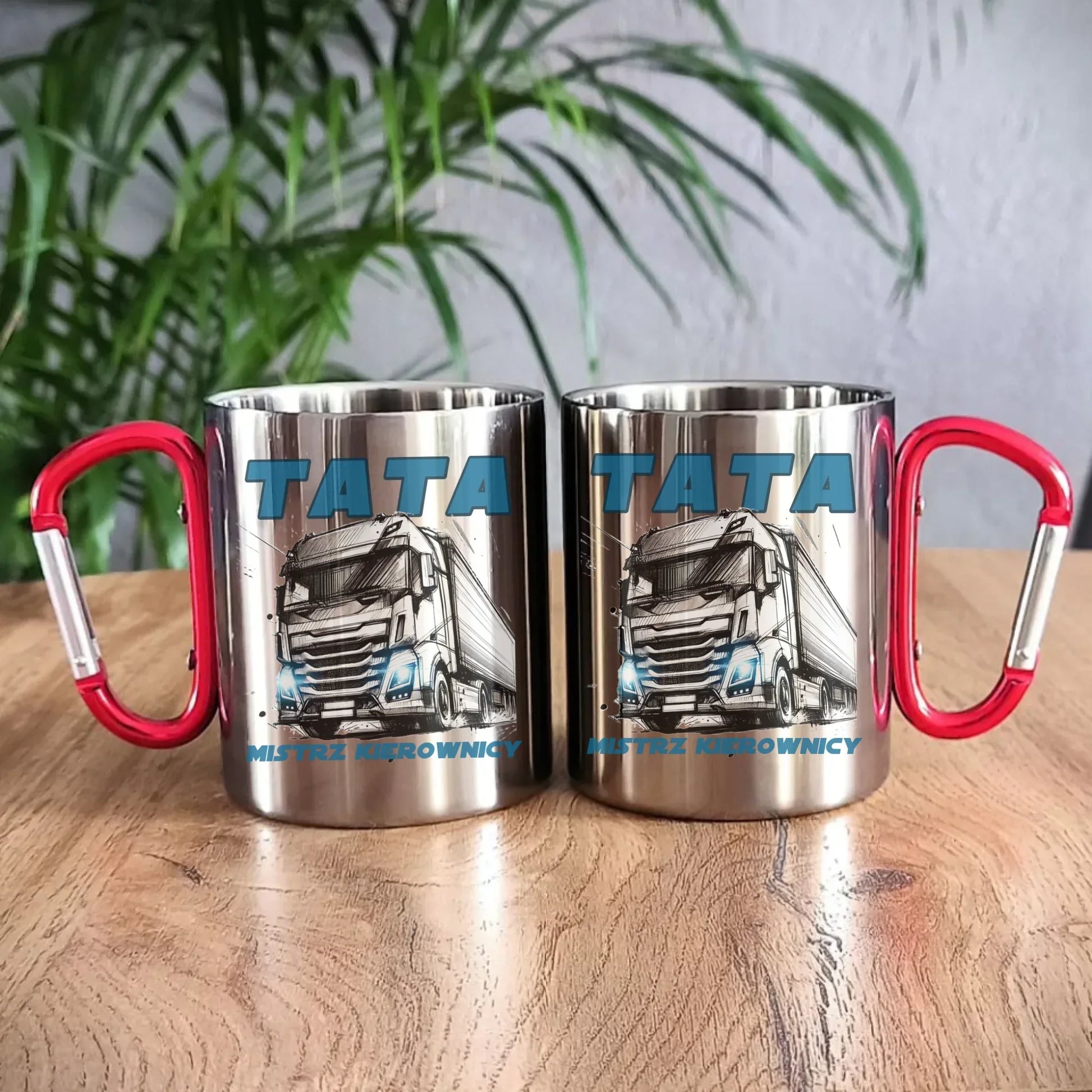 Mistrz kierownicy | Metalowy kubek prezent dla taty kierowcy ciężarówki DT80 - StoryCups.pl