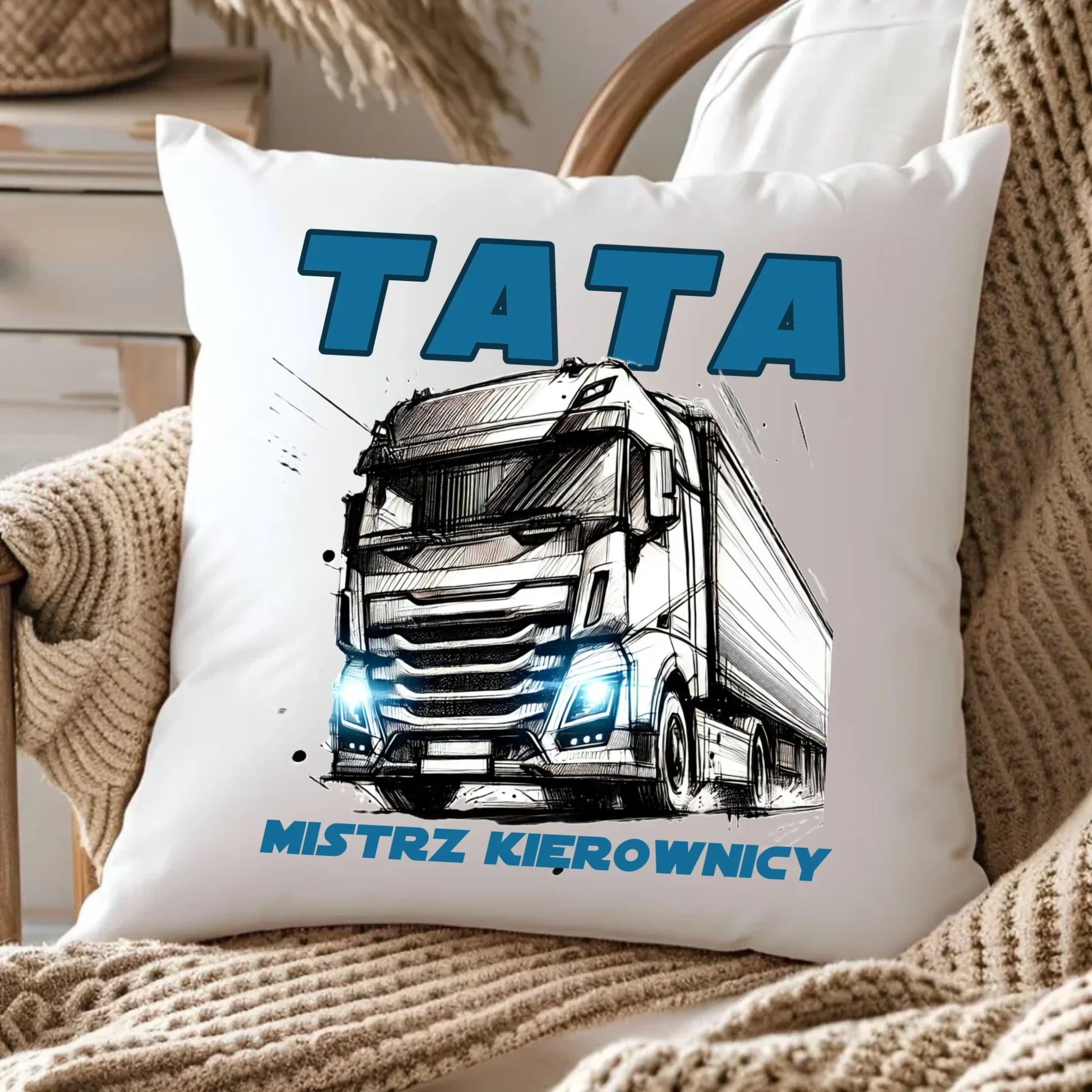 Mistrz kierownicy | Poduszka dla taty kierowca ciężarówki DT80 - StoryCups.pl