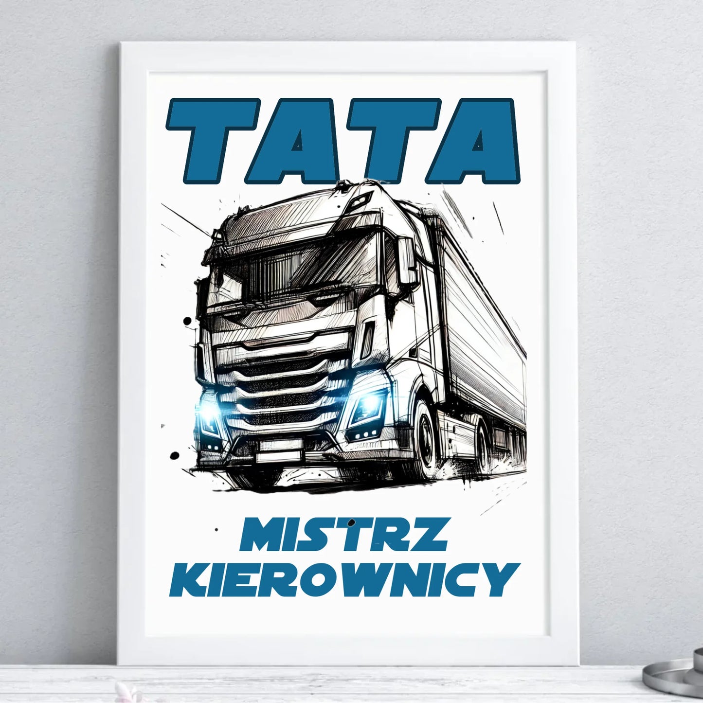 Prezent dla taty - obraz w ramie z personalizowanym nadrukiem - Dzień Ojca, Święta, urodziny
