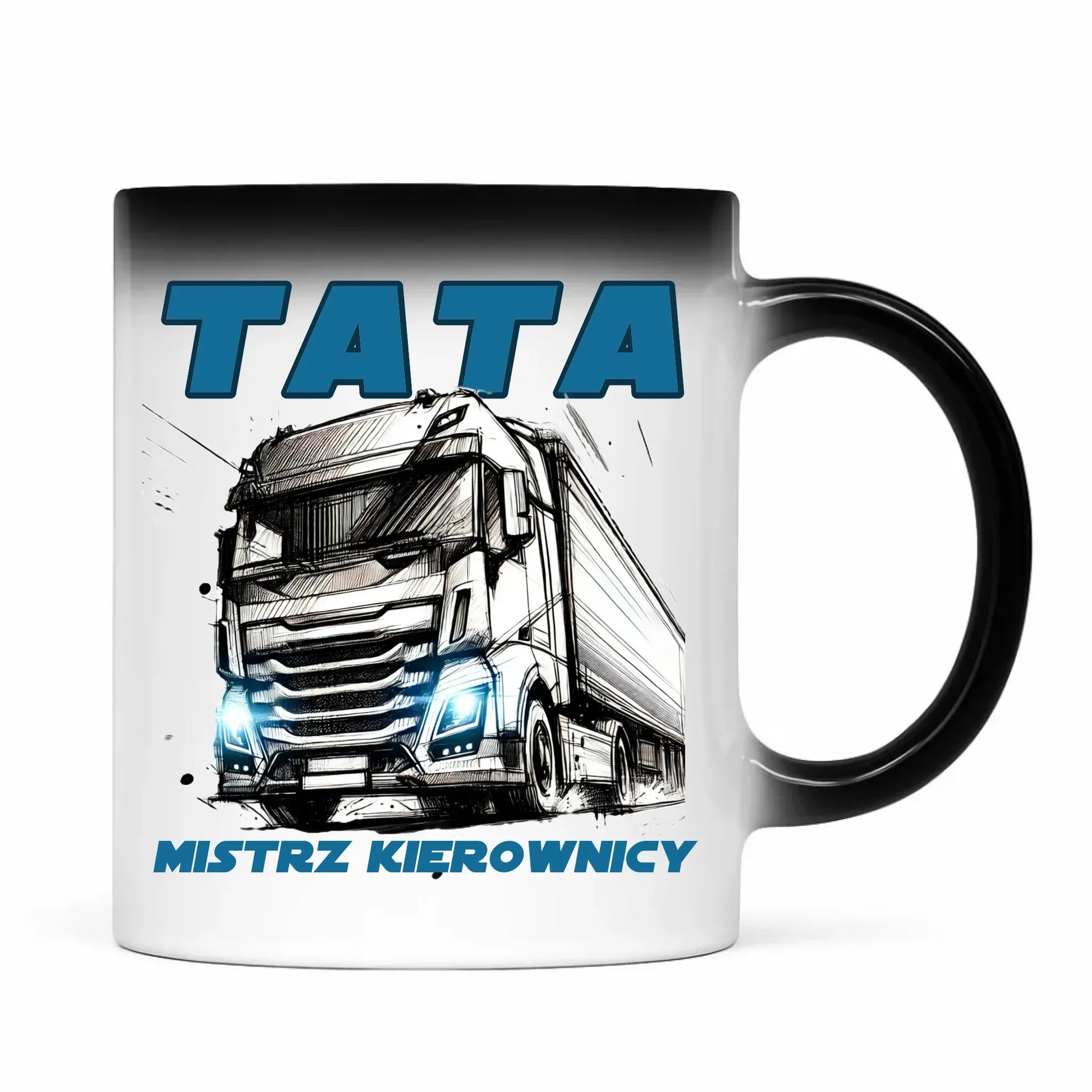 Mistrz kierownicy | Kubek magiczny dla taty kierowcy ciężarówki DT80 - StoryCups.pl