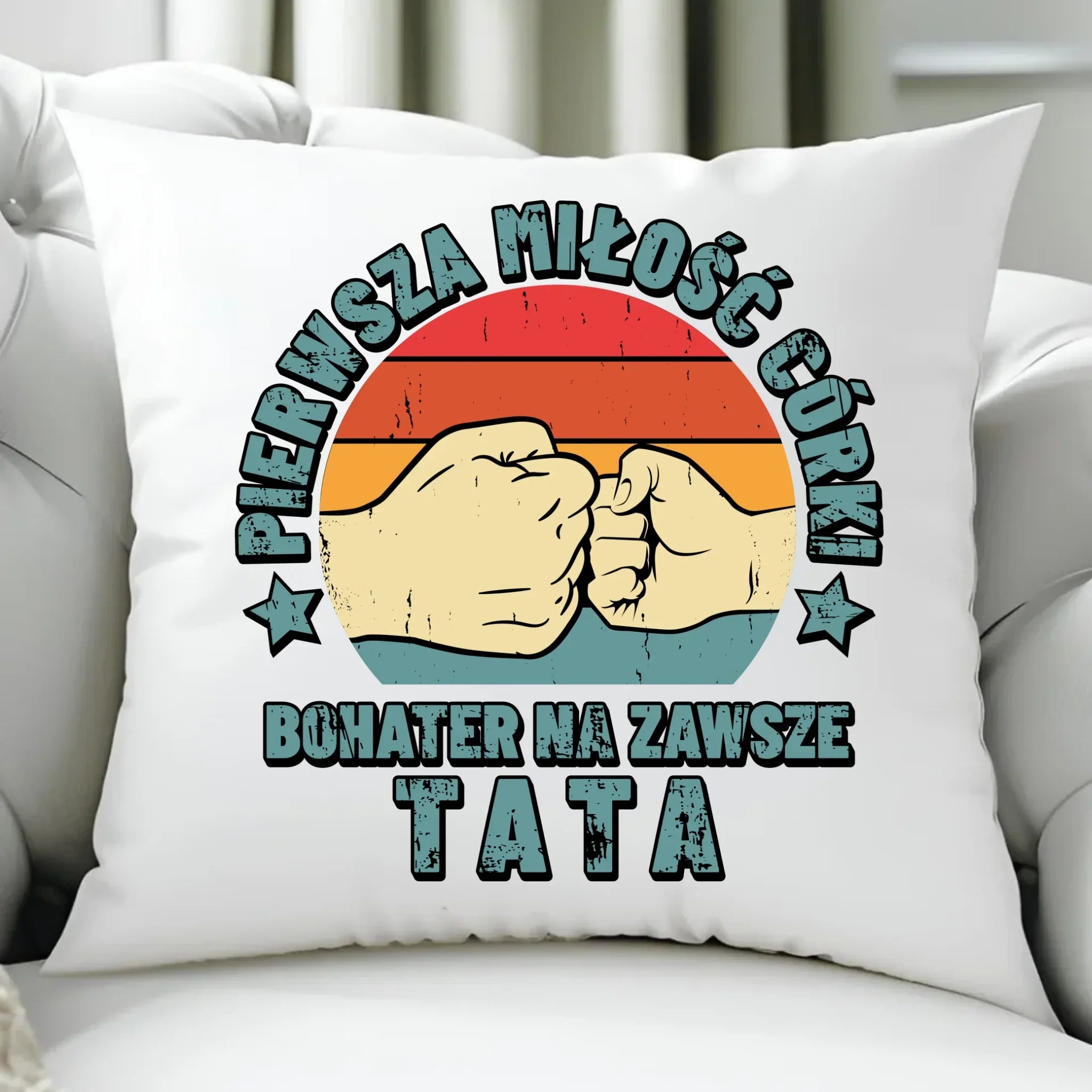 Tata pierwsza miłość córki | Poduszka prezent dla taty od córki DT67 - StoryCups.pl