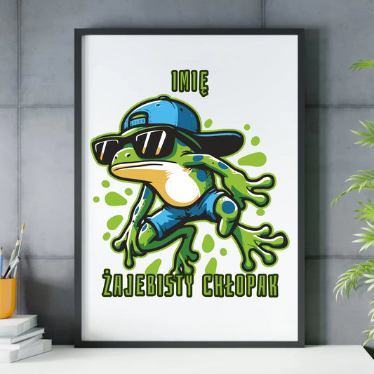 Plakat czarnej w ramie na Dzień Chłopaka