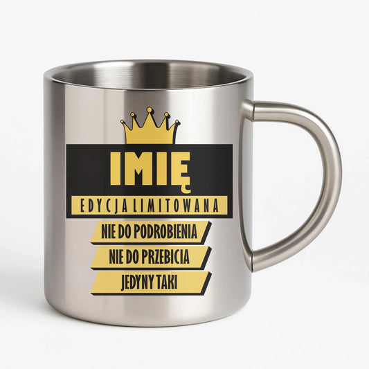 Metalowy kubek z nadrukiem - prezent na Dzień Chłopaka