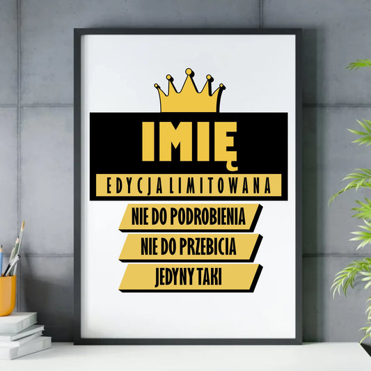 Plakat czarnej w ramie na Dzień Chłopaka
