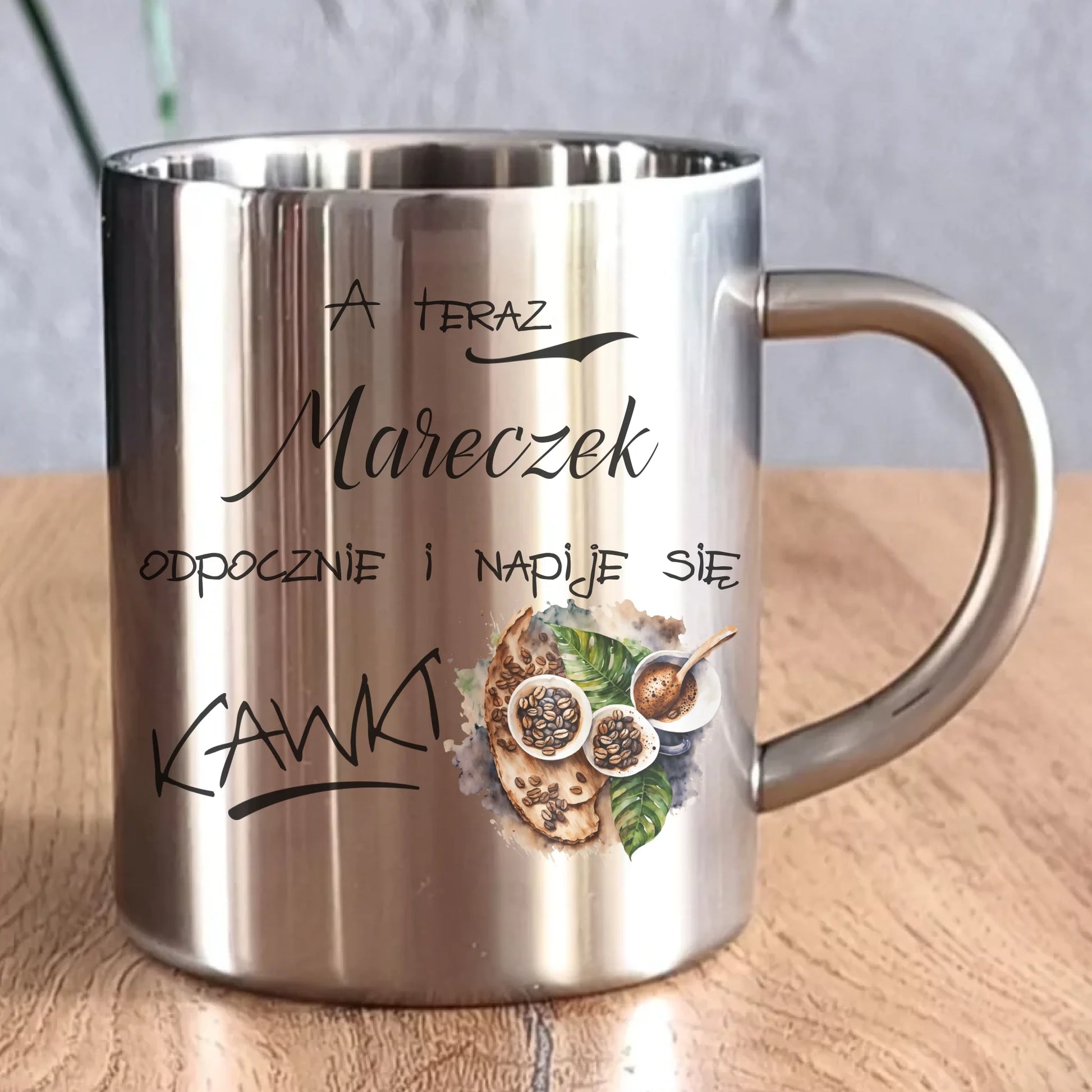 Stalowy kubek dla niego prezent na Dzień Chłopaka