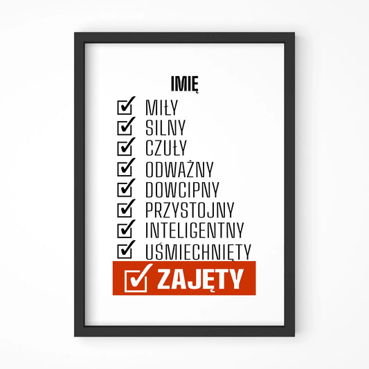 Plakat w ramie na Dzień Chłopaka