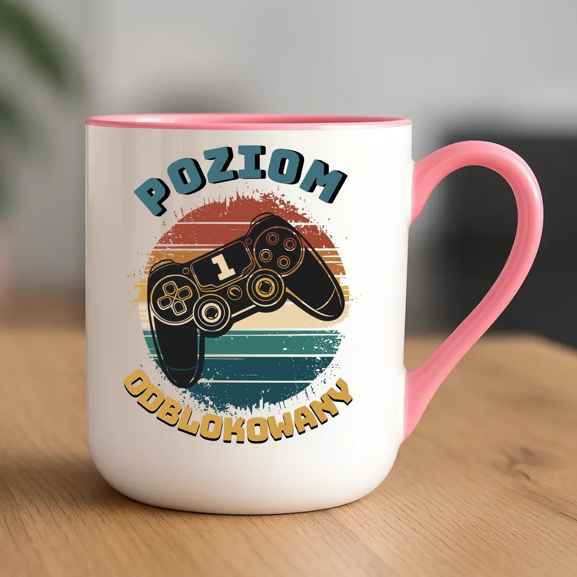 Kubek elegant - Poziom odblokowany - gamer do szkoły - personalizowany SZ01 - StoryCups.pl