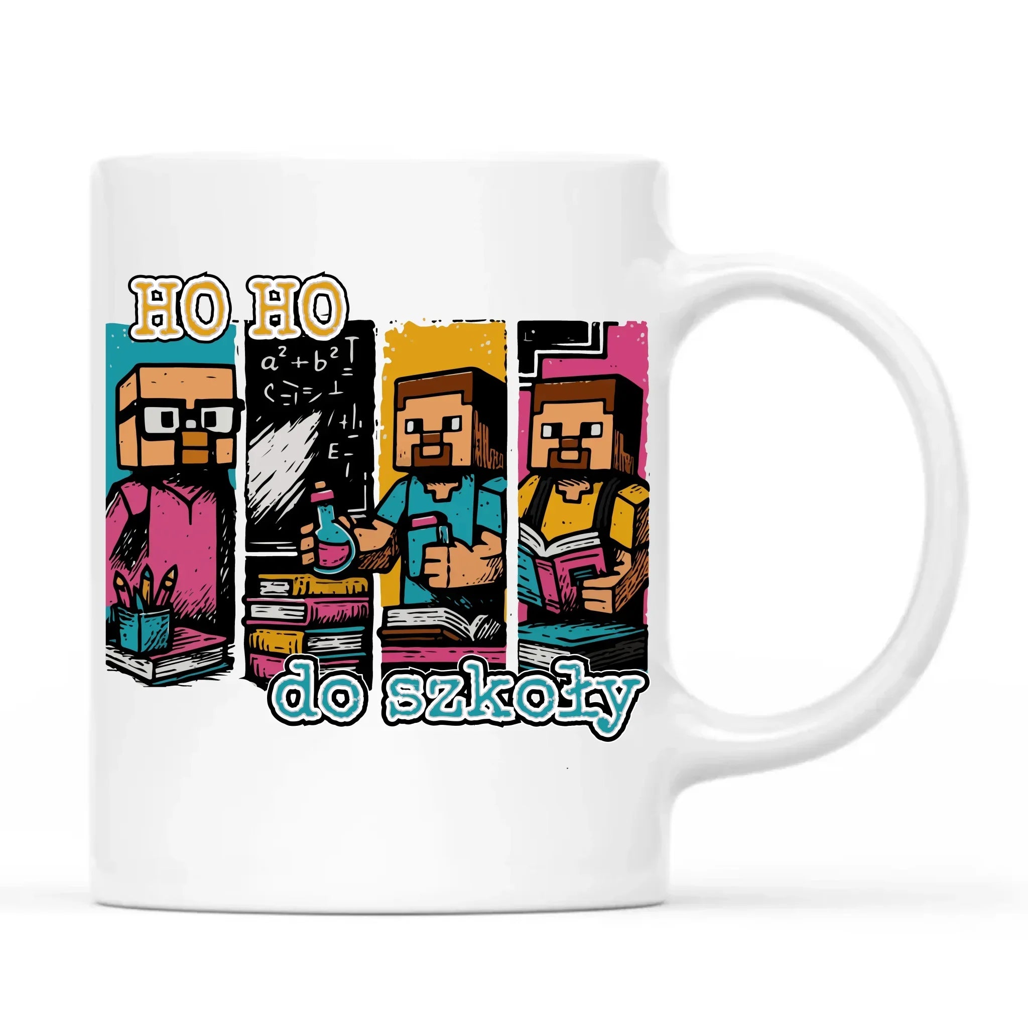 Kubek w stylu Minecraft Ho ho do szkoły SZ03 - StoryCups.pl
