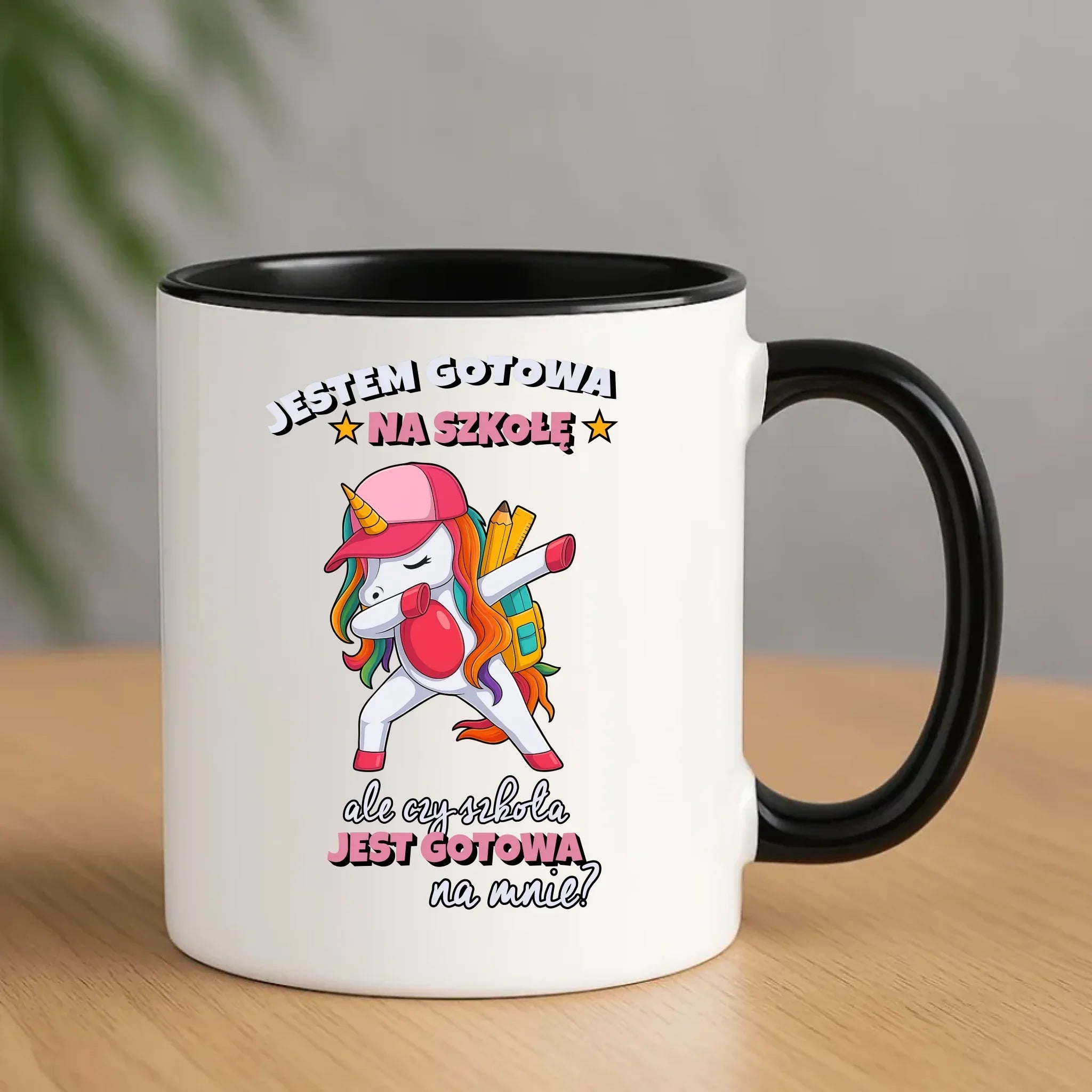 Kubek z jednorożcem Jestem gotowa na szkołę SZ04 - StoryCups.pl