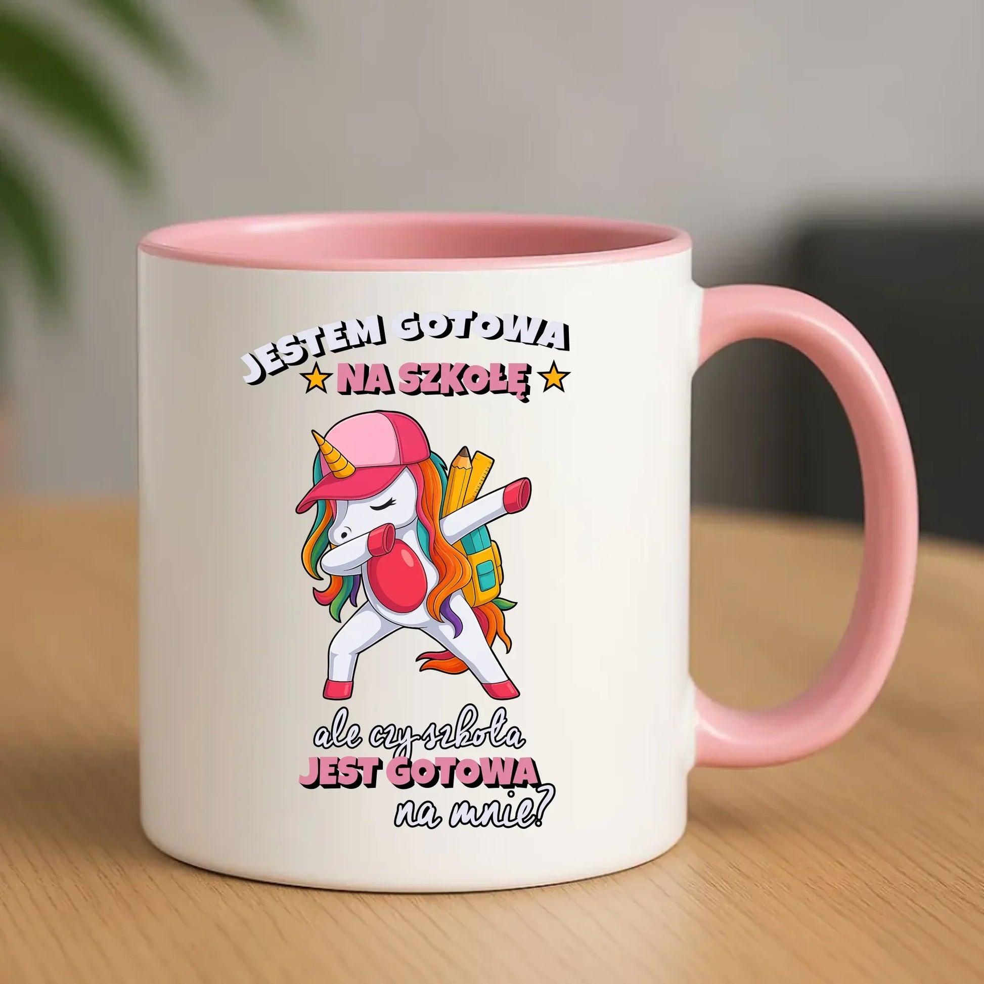 Kubek z jednorożcem Jestem gotowa na szkołę SZ04 - StoryCups.pl