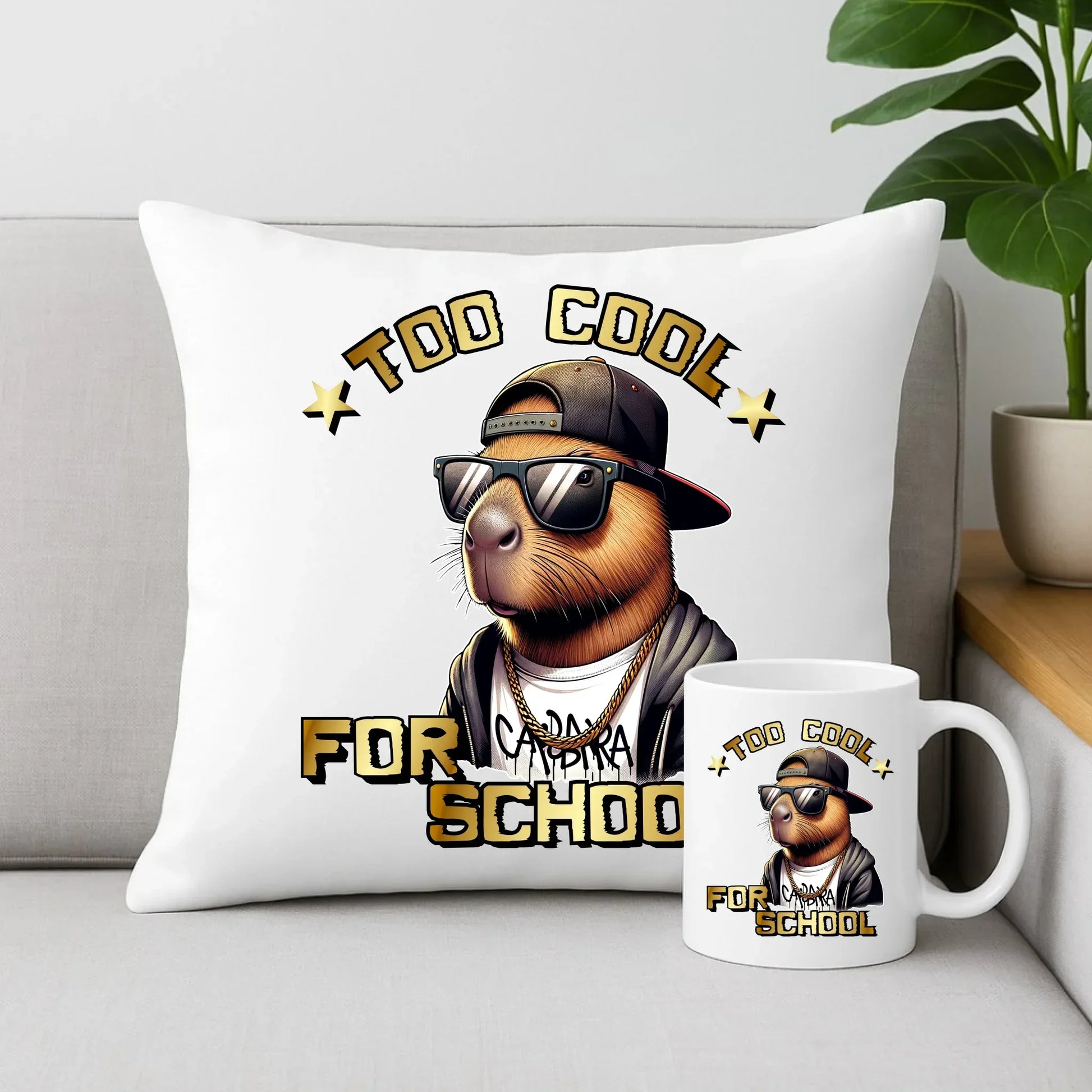 Zestaw poduszka i kubek z kapibarą do szkoły Too cool SZ06 - StoryCups.pl