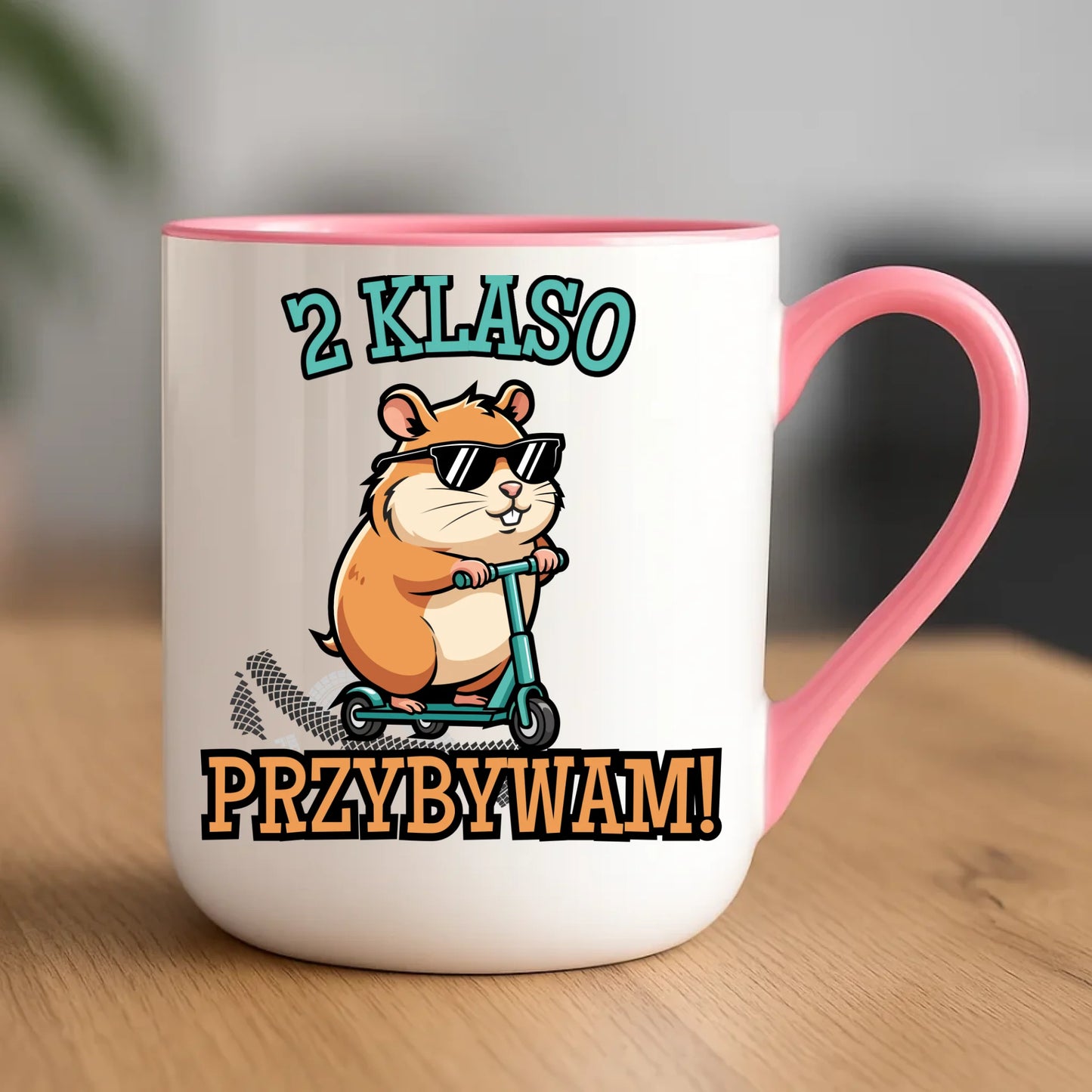 Różowy kubek elegant dla dziecka na powrót do szkoły przedszkola