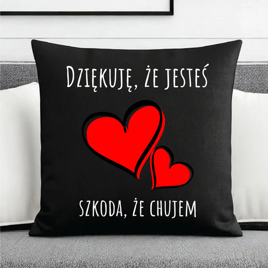 Czarna poduszka dekoracyjna z nadrukiem na Dzień Chłopaka