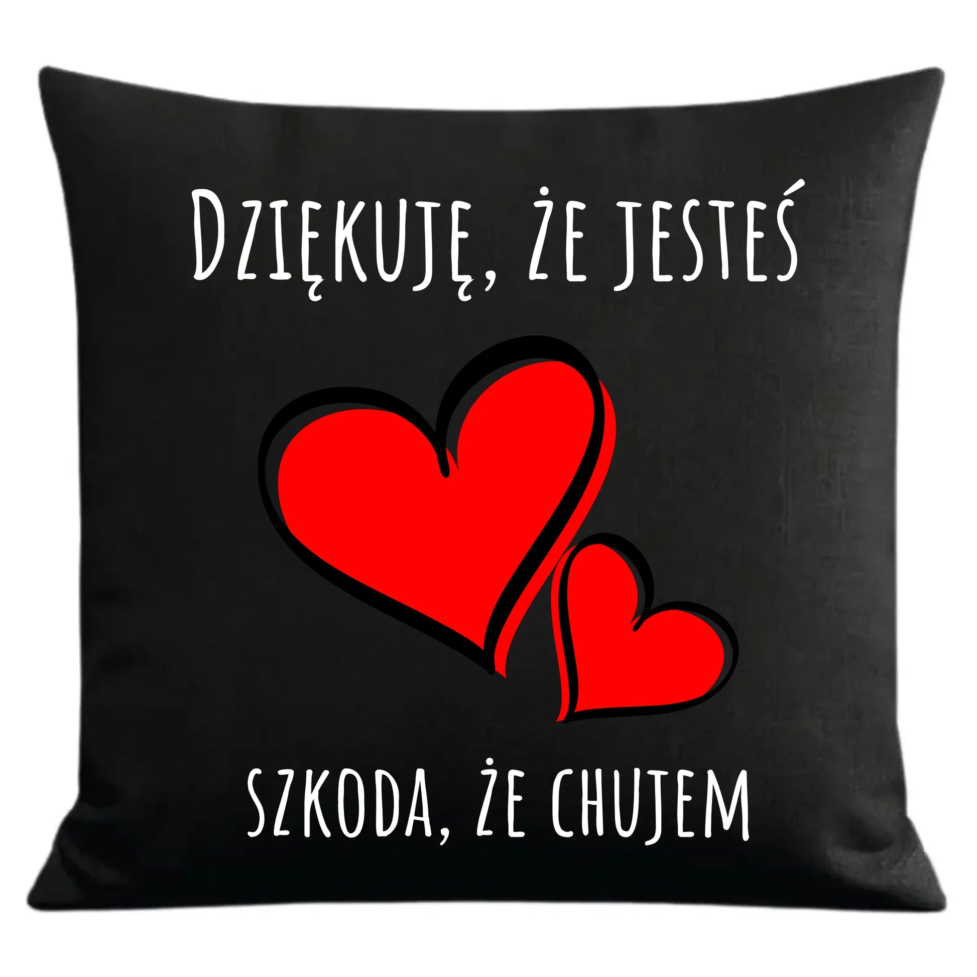 Czarna poduszka dekoracyjna z nadrukiem na Dzień Chłopaka
