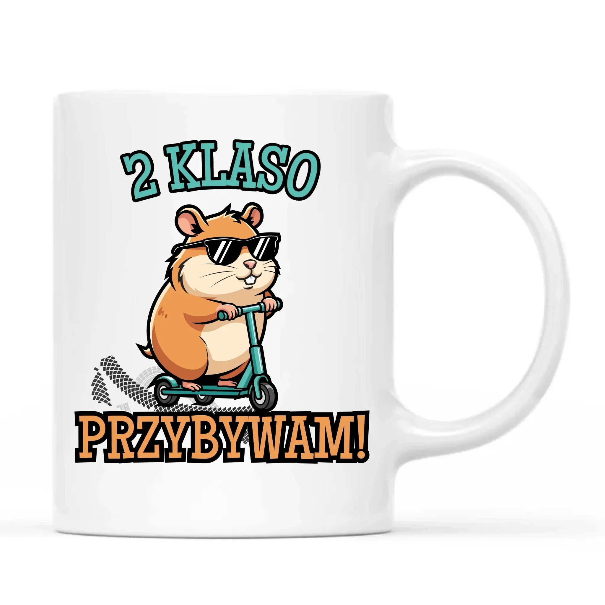 Kubek na powrót do szkoły Przybywam personalizuj klasę SZ07 - StoryCups.pl