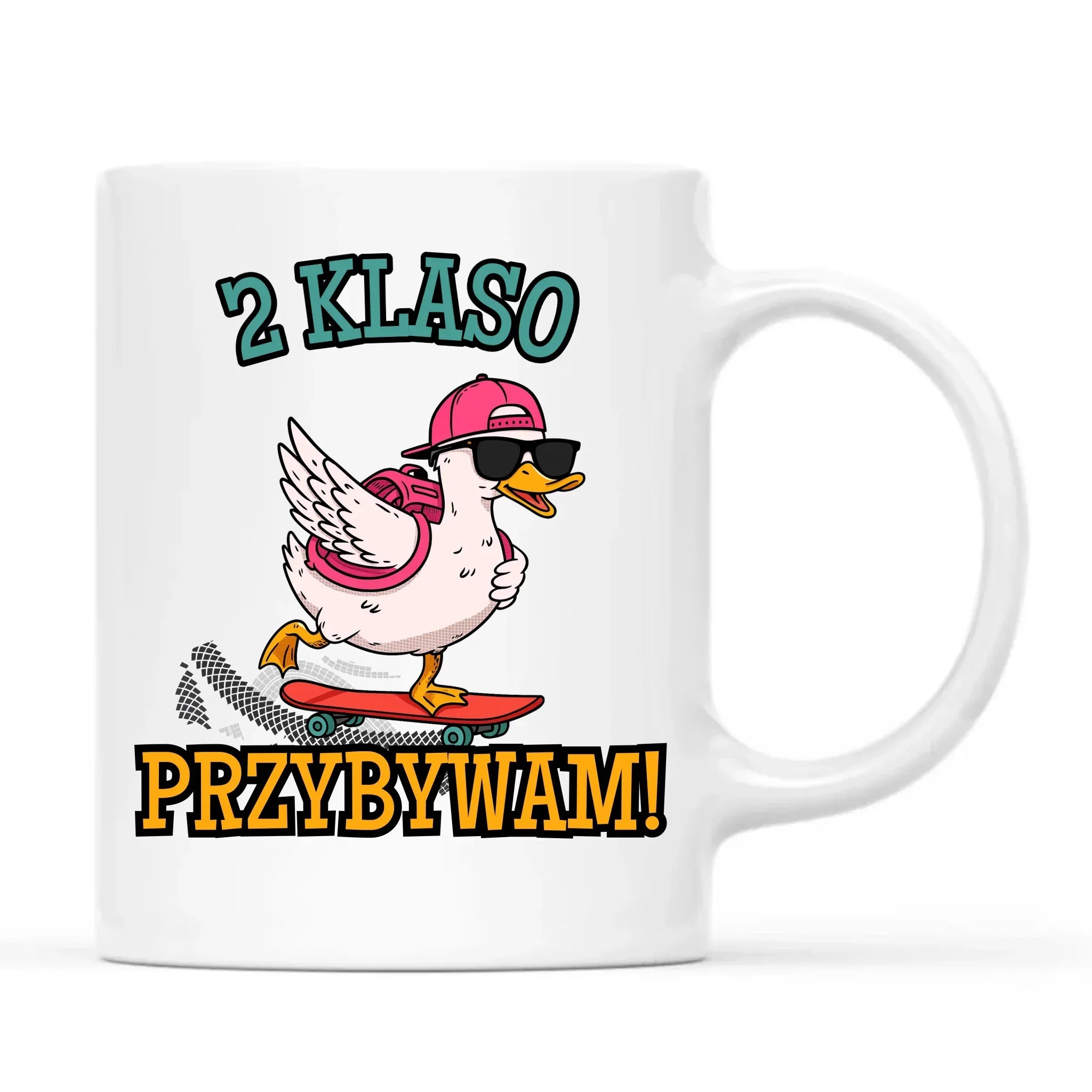 Kubek na powrót do szkoły Przybywam personalizuj klasę SZ08 - StoryCups.pl