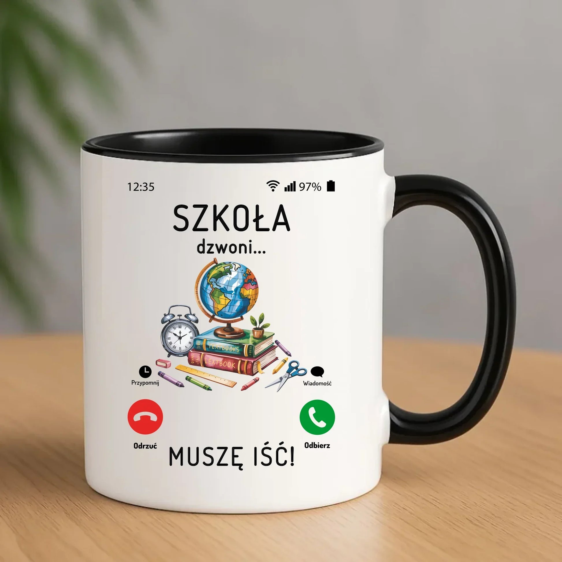 Kubek szkolny Szkoła dzwoni muszę iść SZ09 - StoryCups.pl