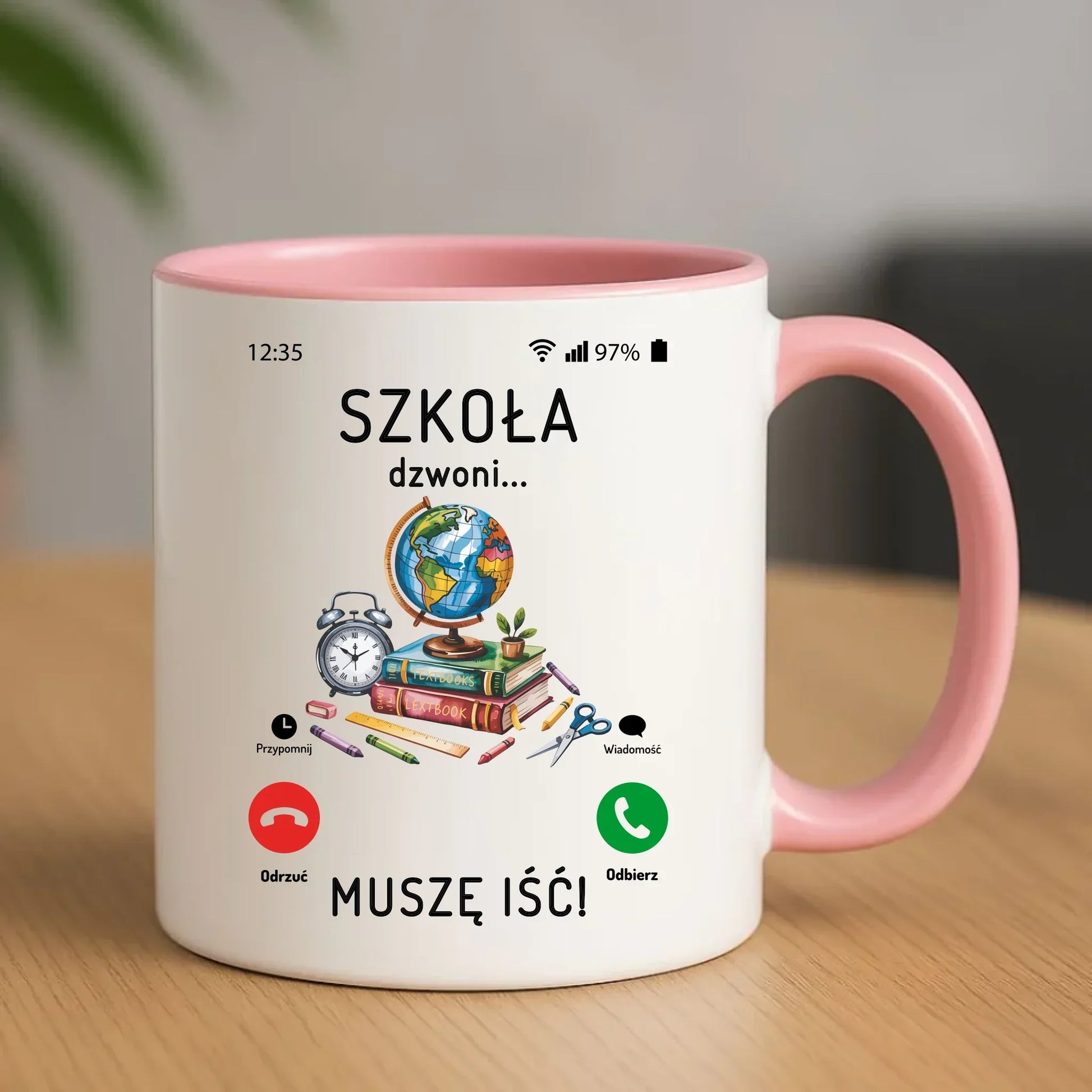 Kubek szkolny Szkoła dzwoni muszę iść SZ09 - StoryCups.pl