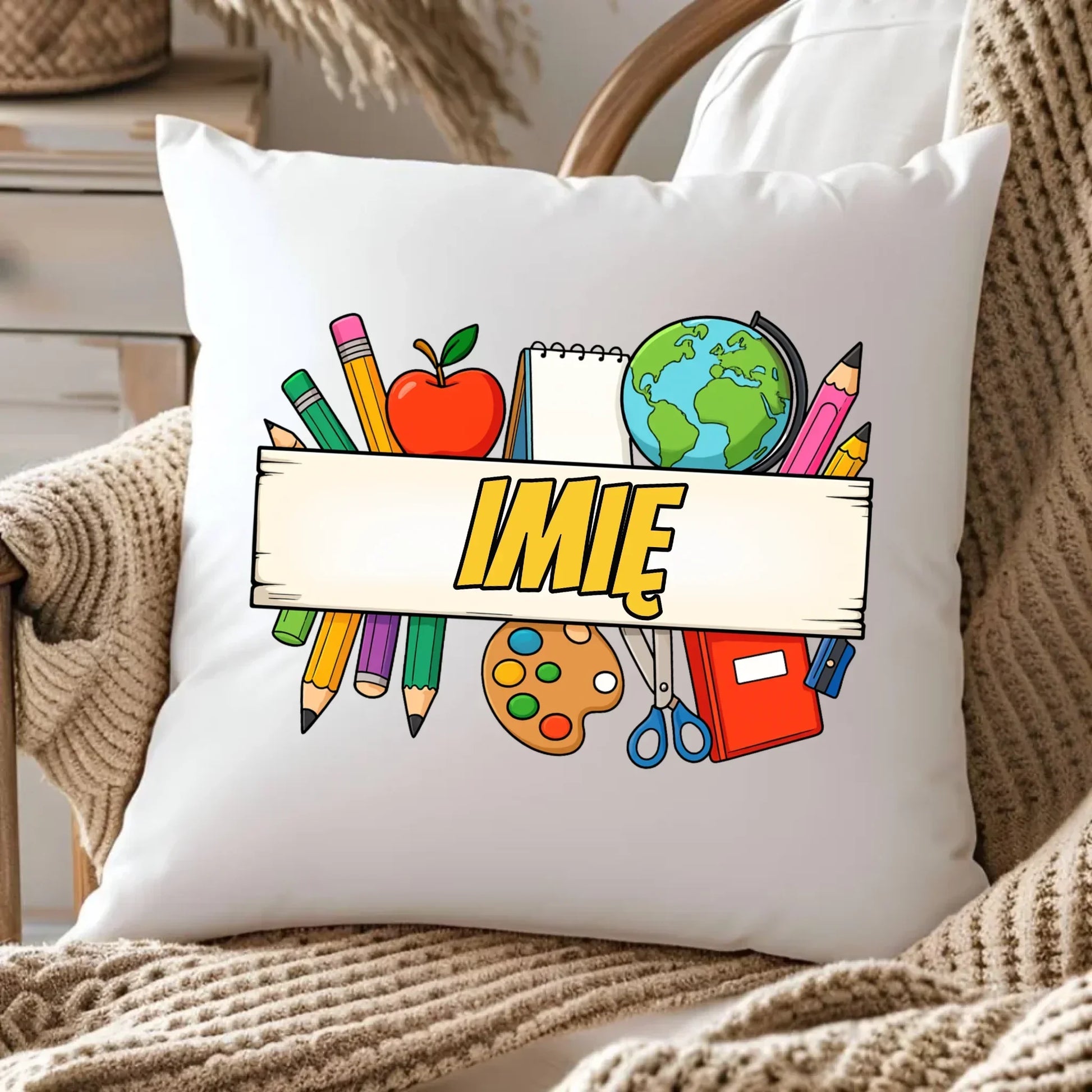 Poduszka szkolna z imieniem SZ10 - StoryCups.pl