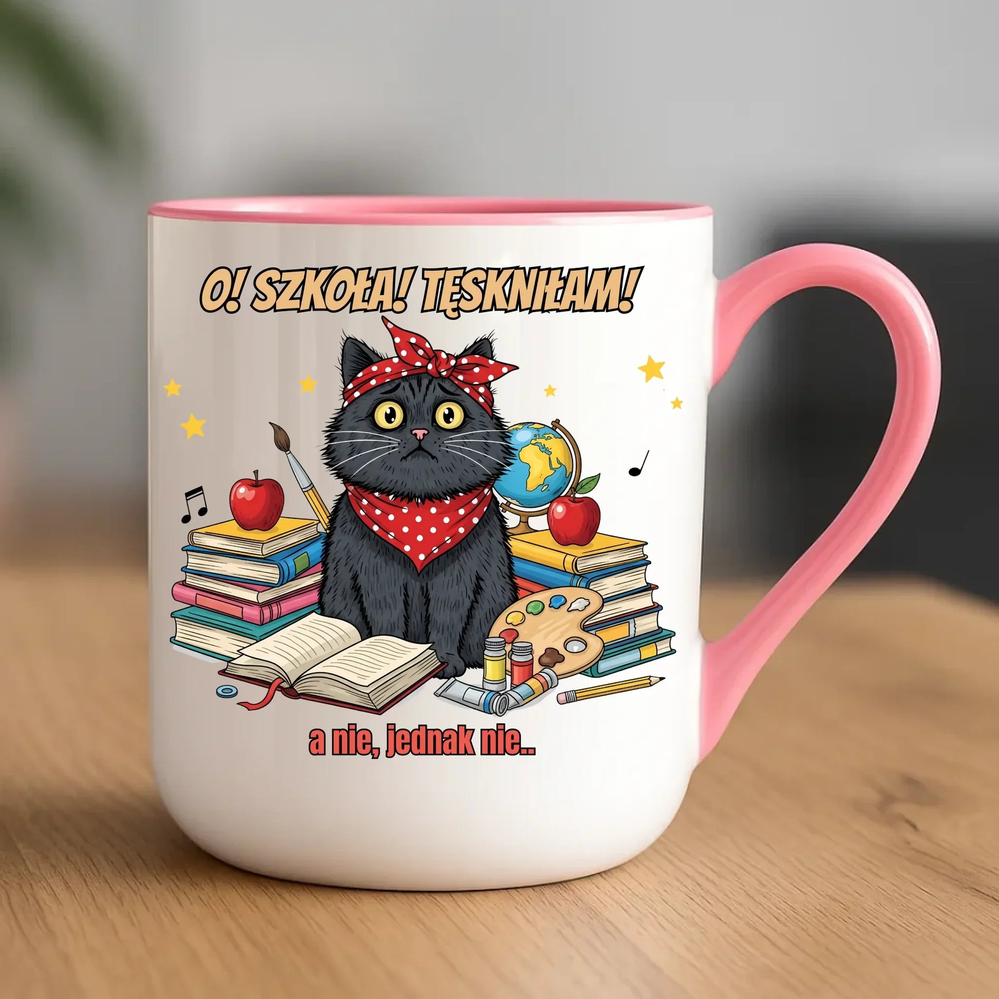 Kubek elegant szkolny O! Szkoła! Tęskniłam! a nie, jednak nie... SZ12 - StoryCups.pl