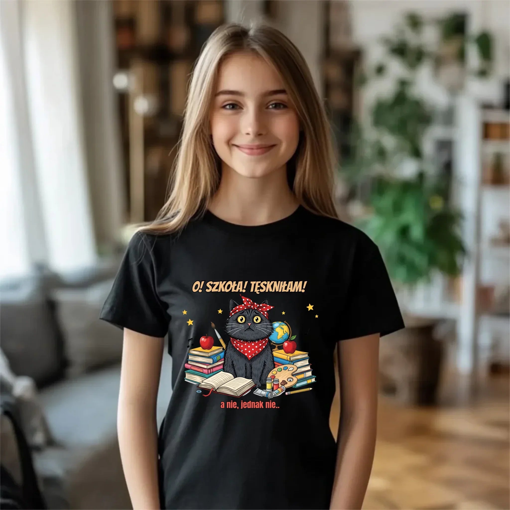 Śmieszna koszulka szkolna O! Szkoła! Tęskniłam! a nie, jednak nie... SZ12 - StoryCups.pl