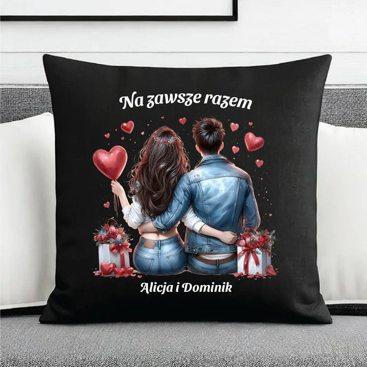 Na zawsze razem | Personalizowana poduszka dekoracyjna dla par W07 - StoryCups.pl