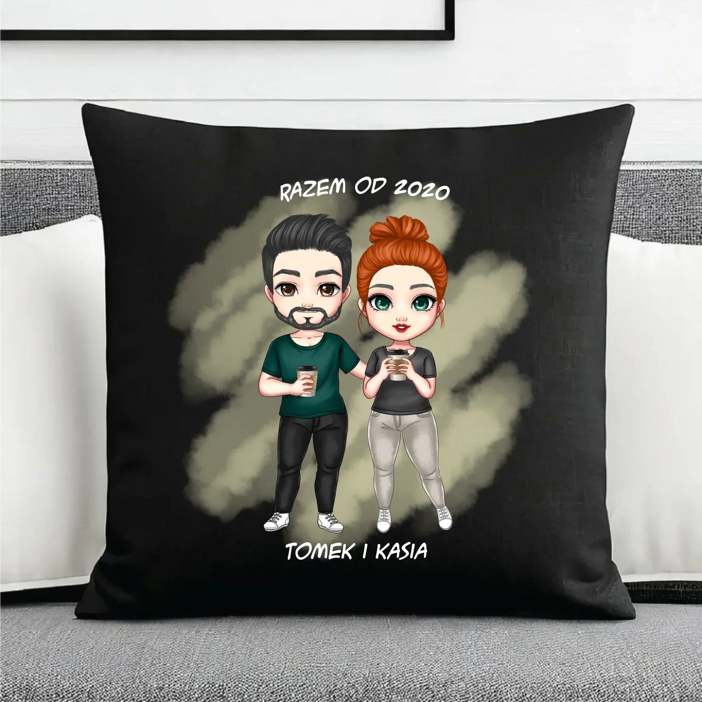 Personalizowana para | Poduszka dekoracyjna dla par na prezent W01 - StoryCups.pl