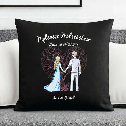 Najlepsze Małżeństwo | Personalizowana poduszka dla par na prezent W03 - StoryCups.pl