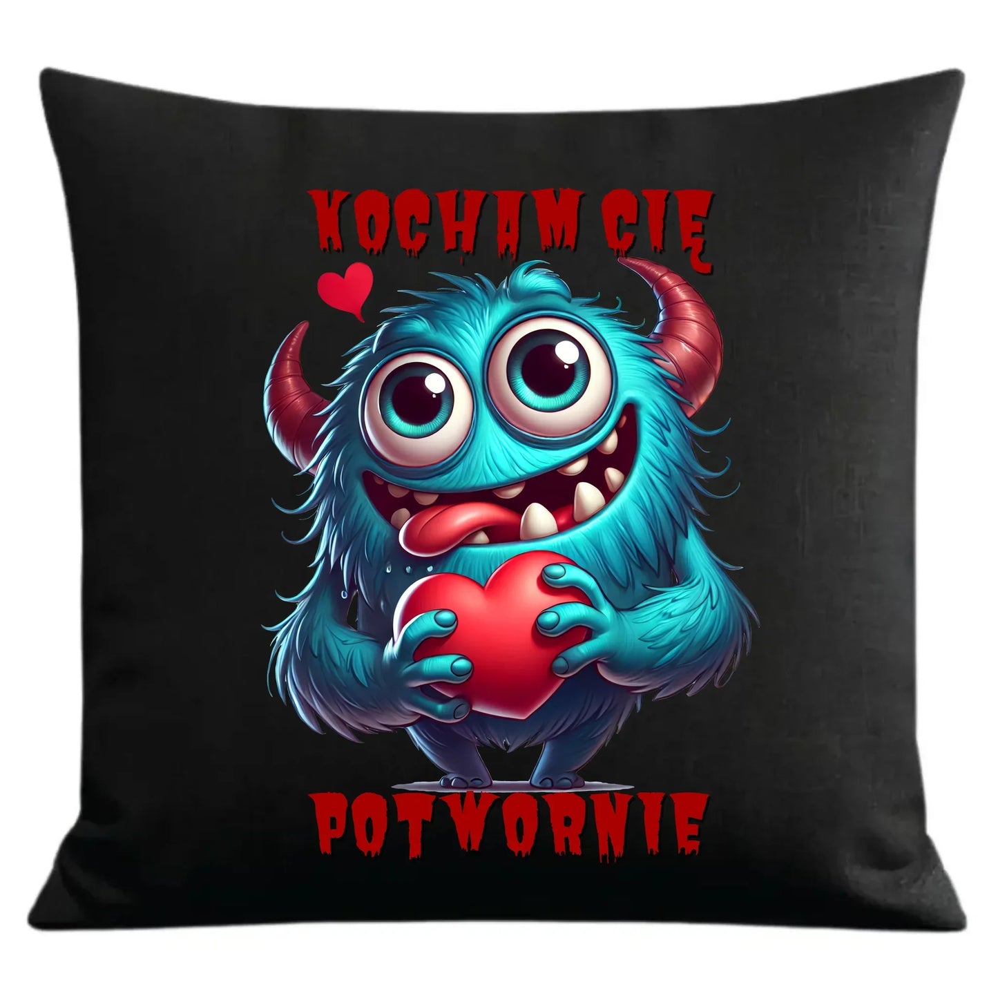 Kocham Cię potwornie | Poduszka dekoracyjna W45 - StoryCups.pl