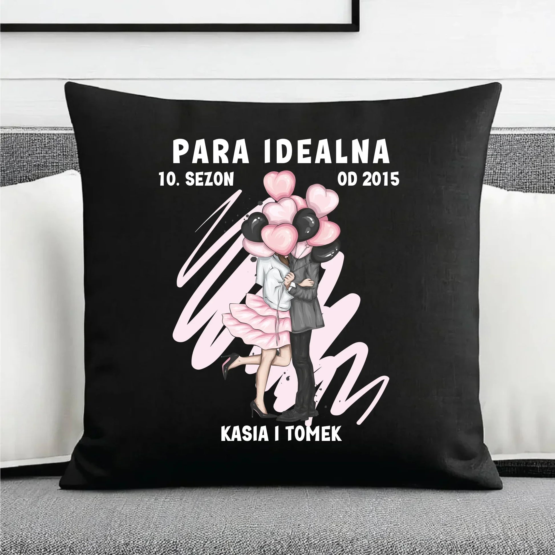 Para idealna | Personalizowana poduszka dekoracyjna dla par W11 - StoryCups.pl