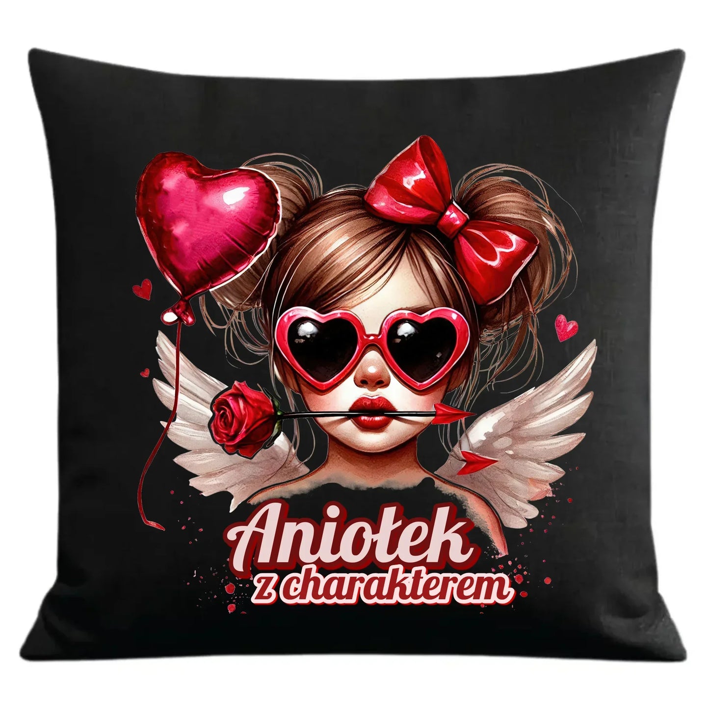 Aniołek z charakterem | Poduszka dekoracyjna W58 - StoryCups.pl