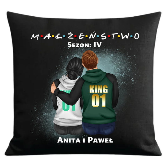 Sezon na Małżeństwo imiona | Personalizowana poduszka dekoracyjna dla par W05 - StoryCups.pl