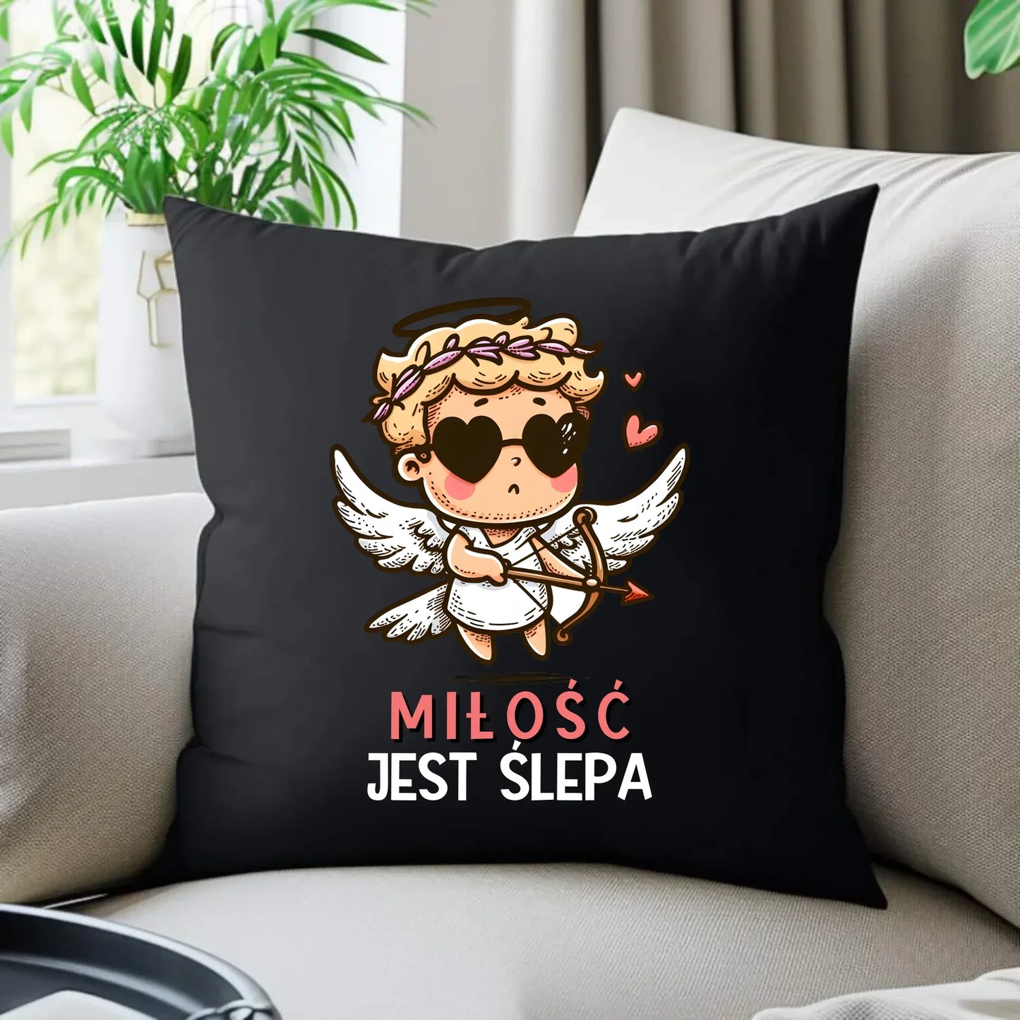 Miłość jest ślepa | Poduszka dekoracyjna W48 - StoryCups.pl