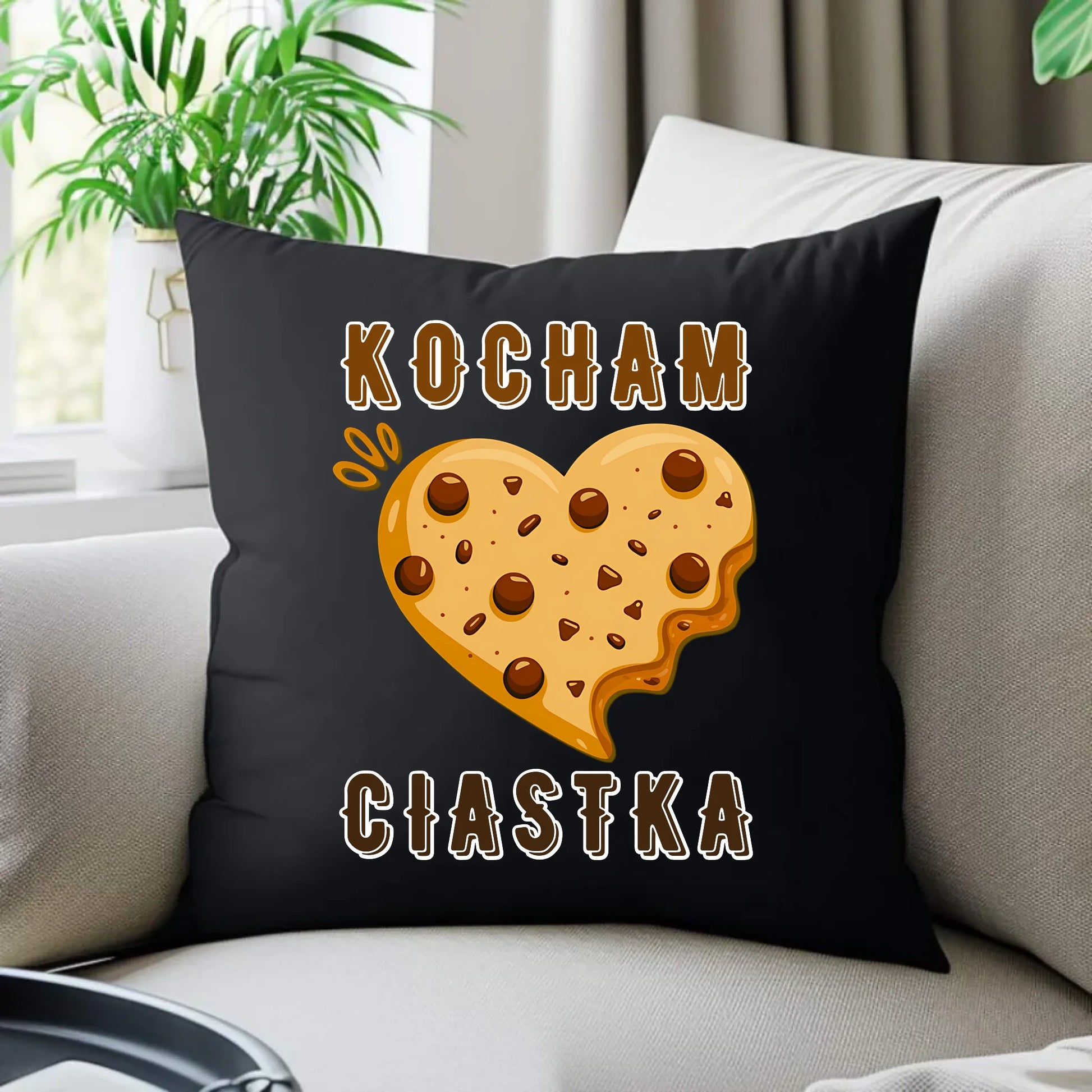 Personalizowana poduszka dla zakochanych – czarna 45x45 cm