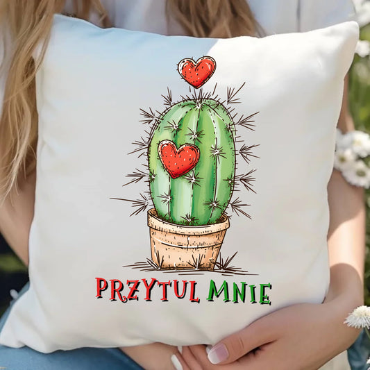Poduszka z miłosnym nadrukiem dla zakochanych 40x40 cm prezent na Walentynki i Święta dla niej i dla niego