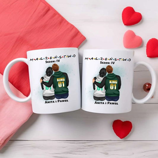 Sezon na Małżeństwo imiona | Personalizowany kubek dla par W05 - StoryCups.pl
