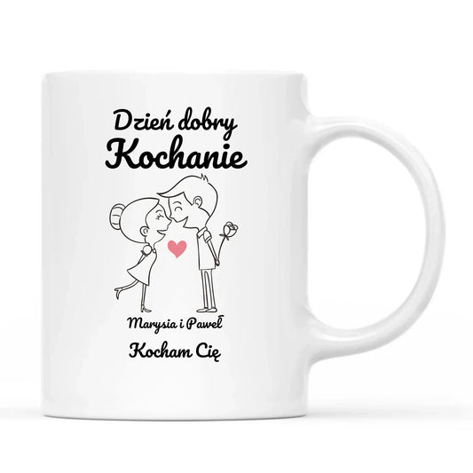 Dzień dobry Kochanie | Personalizowany kubek dla par W15 - StoryCups.pl