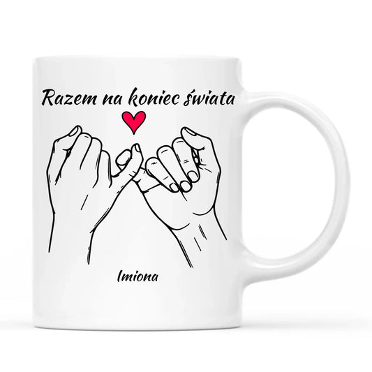 Personalizowany kubek dla par na Walentynki z nadrukiem i imionami