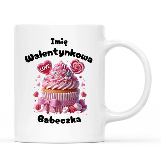 Walentynkowa babeczka imię | Kubek na Walentynki W21 - StoryCups.pl