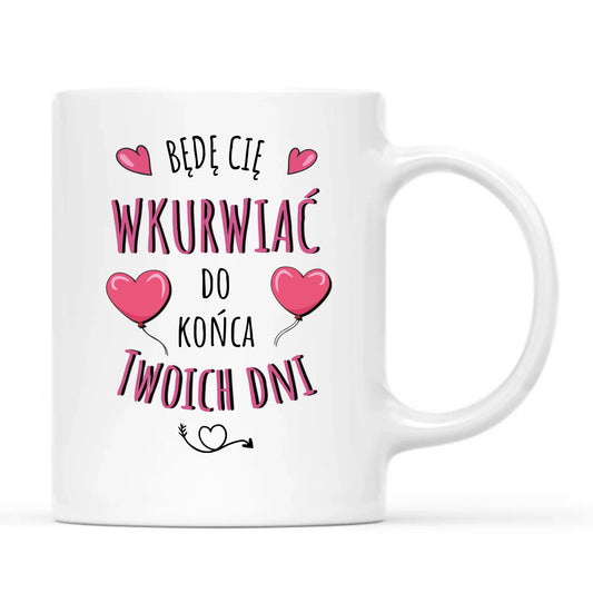 Personalizowany kubek dla par na Walentynki z nadrukiem i imionami