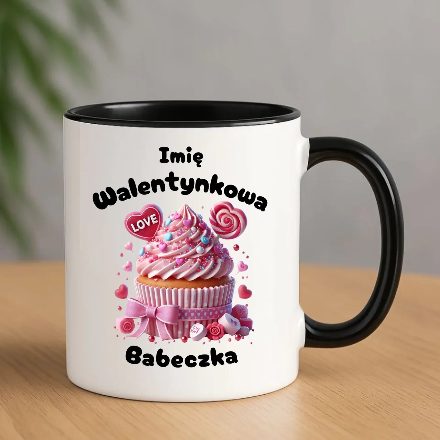 Walentynkowa babeczka imię | Kubek na Walentynki W21 - StoryCups.pl
