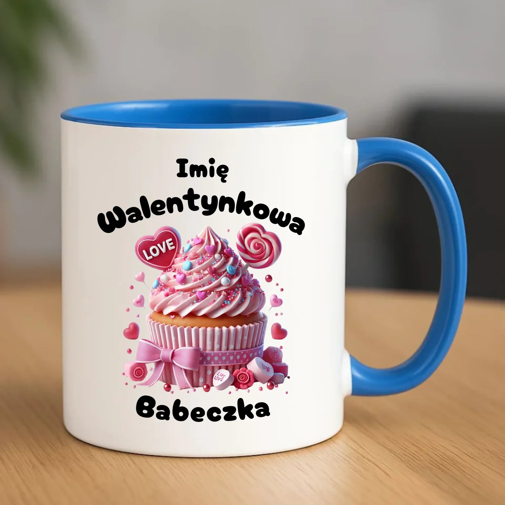 Walentynkowa babeczka imię | Kubek na Walentynki W21 - StoryCups.pl