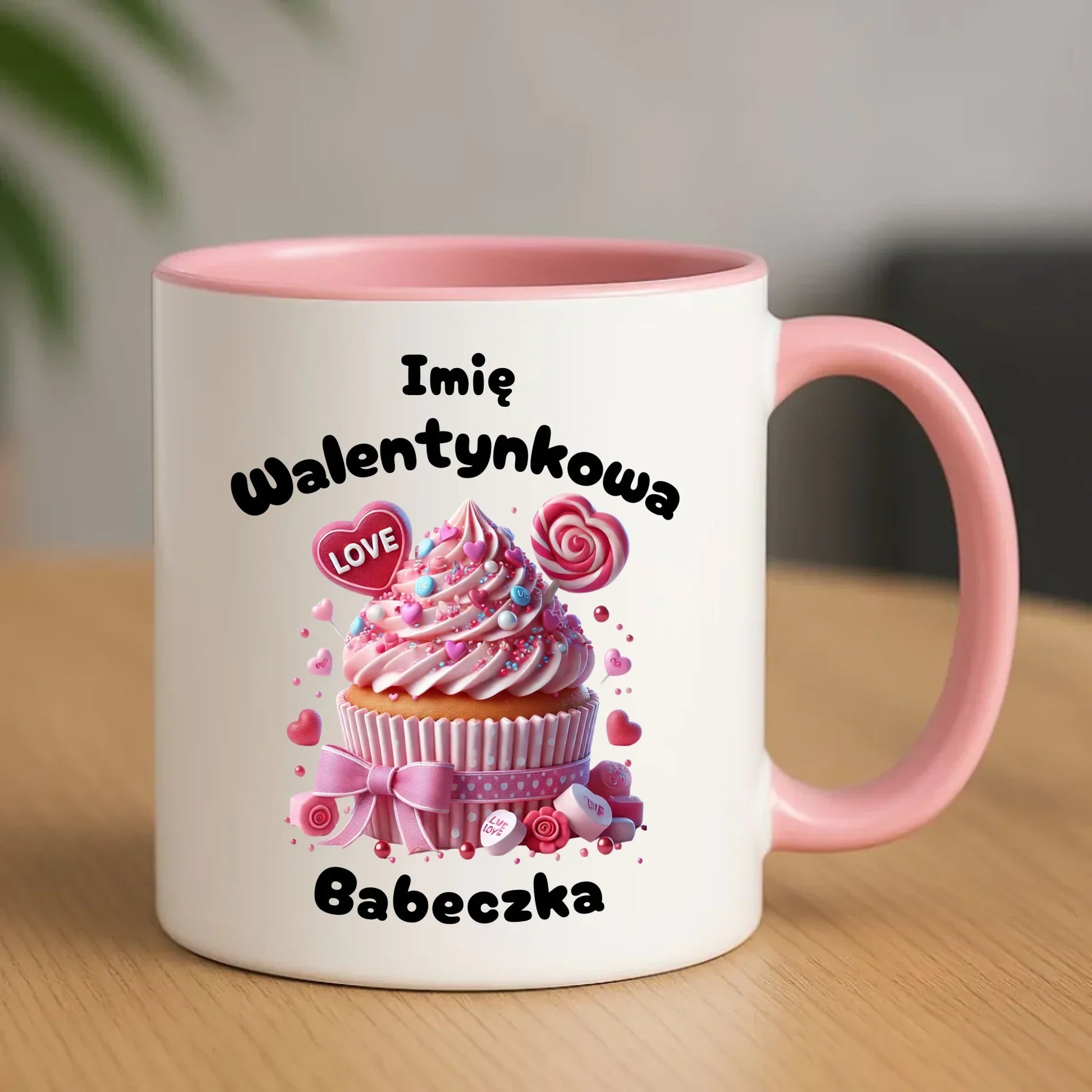 Walentynkowa babeczka imię | Kubek na Walentynki W21 - StoryCups.pl