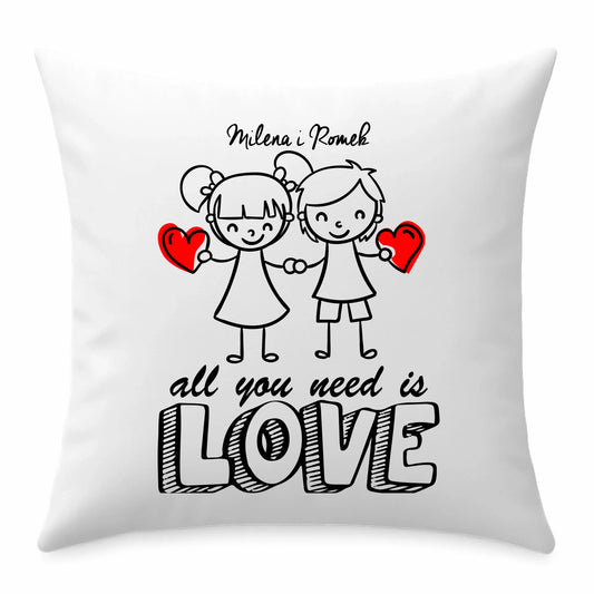 Poduszka dla par - prezent dla chłopaka i dziewczyny - Love - personalizowana W13 - StoryCups.pl