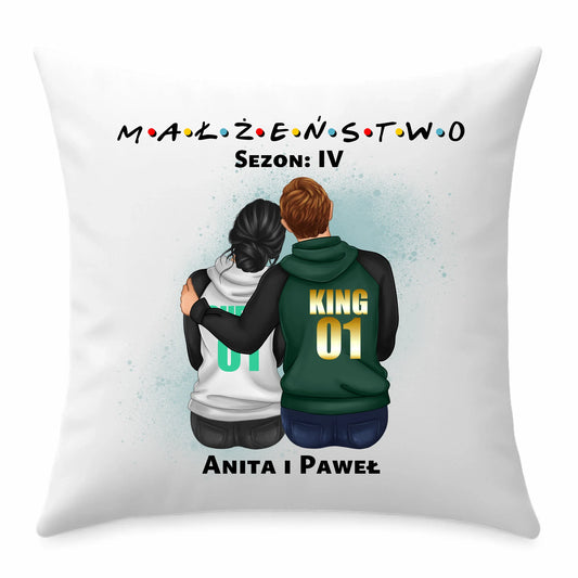 Sezon na Małżeństwo imiona | Personalizowana poduszka dla par W05 - StoryCups.pl