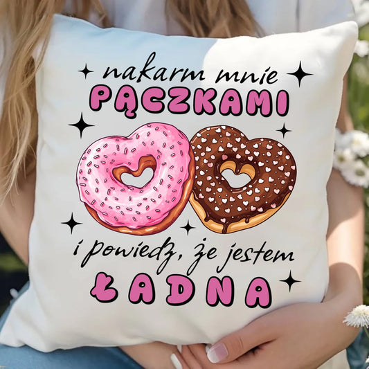 Poduszka z miłosnym nadrukiem dla zakochanych 40x40 cm prezent na Walentynki i Święta dla niej i dla niego