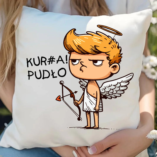 Poduszka z miłosnym nadrukiem dla zakochanych 40x40 cm prezent na Walentynki i Święta dla niej i dla niego