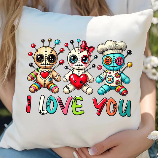 Poduszka z miłosnym nadrukiem dla zakochanych 40x40 cm prezent na Walentynki i Święta dla niej i dla niego